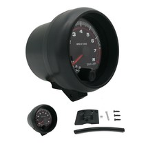 범용 8000RPM 블랙 디지털 속도계 자동차 타코스코프 게이지 회전 측정기 12V 375 인치 트럭 타코미터, 한개옵션0