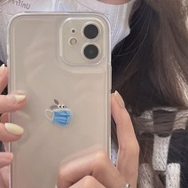 MiSheep 아이폰12 케이스 크리에이티브 마스크 적용 아이폰12 프로맥스 아이폰11 xr 투명 xs 풀백 페인팅