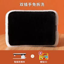 온수팩 충전식 방폭 손난방 물주머니 여자용 찜질 전기 보푸라기 귀여운, 04 듀얼 플러그인-영광 블랙【핫팩2매증정】