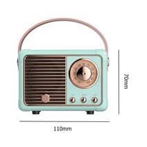 블루투스 스피커 앰프 레트로 사운드 무선 스피커 메모리 카드 라우드 오디오 재생 음악 여행 플레이어 블, 하늘색