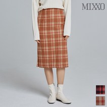 미쏘 모직 체크 롱 스커트 MIWWH9V17A