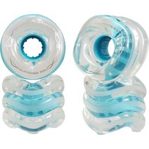 Shark Wheel 60mm 78a 스케이트보드 크루징 휠 캘리포니아 롤 블랙 바퀴 4개 세트147051, Clear with Blue Hub