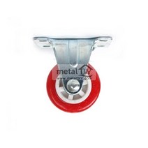 중량물이송 트롤리 대차 산업용 PVC 고정 캐스터 대차용바퀴 대차바퀴 핸드카트바퀴, 4인치 하중70kg 레드