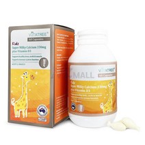 비타트리 키즈 슈퍼 밀키 칼슘 330mg 비타민D3 60정 VITATREE Kids Super Milky Calcium, 1개