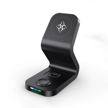 에어팟 프로2 무선 충전 케이스 거치대Bonola 15W 자기 무선 충전기 3 in 1 for iPhone 13/12 Pro 빠른 스, 06 Black