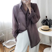 Nashuo 실크 셔츠 태양 보호 셔츠 여성 느슨한 아우터 착용 셔츠 얇은 코트