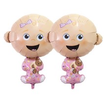 베이비 아기 대형풍선 남자 여자 쌍둥이 파티용품, 핑크 여자 아기풍선, 2개
