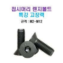특강 고장력 접시머리 렌지볼트 M2~M12 너트 와셔, M6x45mm, M6, 1개