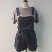 여성용 허리스트링 무지 멜빵반바지 점프수트 쭈리 포켓 여름반바지 꾸안꾸룩 동안룩 캐쥬얼룩