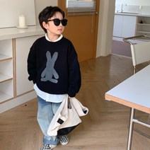 도오빠 레빗토리맨투맨 아동 맨투맨 라운드넥 시보리 남아 여아 긴팔