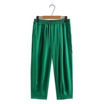 하체비만 바지 탄성 컬러 주름 초대형 캐주얼 통큰바지 여성 특대사이즈 6XL이상