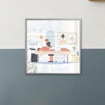 미용실의오늘 소형메탈프레임액자.꾸밈, 실버／4타입