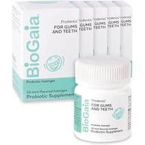 바이오가이아 유산균 BioGaia Prodentis 민트 사탕 매일 구강 건강을 위한 프로바이오틱 건강한 치아와 잇몸을 구취 퇴치 알코올 없음 30개 5팩