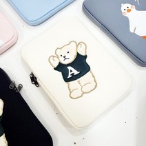 [홈뚜] 아이패드 11인치 12.9 귀여운 파우치 케이스 갤럭시탭 미니 프로 쿼카 곰돌이, 곰돌이(아이보리)