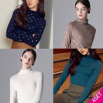 르오트 4SET [홈쇼핑방송/르오트(LeOT)] 프렌치 도트 텐셀 터틀티블라우스 4종세트