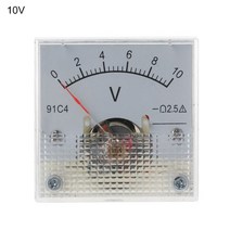 91C4 DC 전압계 아날로그 패널 기계식 포인터 유형 3/5/10/15/20/30/50/100/150/250V 83XA, 10V