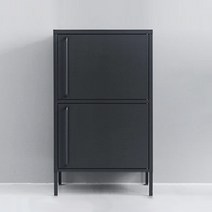 마켓비 PIDOR 캐비넷 모던세로 2문 수납장 6001015, 다크그레이