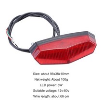 스쿠터 전기 전자 자전거 스로틀 가속기 12v-80v 미등 led 안전 경고 후면 램프 ebike 경고 미등 액세서리, 전자 자전거 후미등
