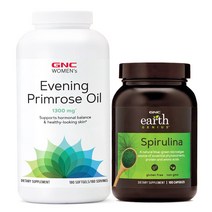 GNC 여성용달맞이꽃 종자유 1300mg 180정 + 스피루나 100정, 1세트, 280정