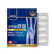 NYG뉴일리 MSM 엠에스엠 글루코사민 스마일관절 60정 2개월분, 스마일관절 60정 3통 [6개월]