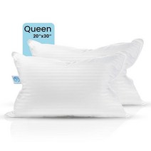 East Coast Bedding Cozy Dream 단단한 베개 미디엄 서포트 호텔 베개 퀸 사이즈 50.8x76.2cm(20x30인치) 구스 깃털 다운 베개 퀸 베개 2개, 50/50 Feather & Down Pillows