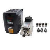 EU CNC 공작 기계 스핀들 1500w 15kw 24000RPM 400hz ER11 공기 냉각 모터 인버터 VFD 7 pcs 콜릿 17mm, CHINA, 110v, Huanyang VFD kit 3