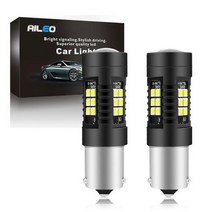 AILEO 자동차 조명 신호 램프 전구 BA15S 1156 P21W LED PY21W BAU15S 3030 SMD 칩 브레이크 라이트 턴 주간 주행 등, 없음, white+BA15S P21W