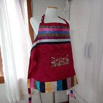 비단앞치마 답례품 전통앞치마, 아이보리