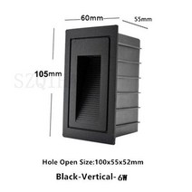 계단 통로 유도등 옥외 방수 Led 조명 램프 220V 6W/10W 오목한 벽 코너 풍경 LED Footlight, Vertical-Black-6W, Natural White DC12V