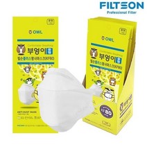 필슨엠 KF80 중형 마스크 부엉이 여성 청소년 20매 60매 100매, 80매, 1매입