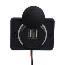 캠핑카 부품 캠핑카 충전기 12-24V 3.1A 듀얼 USB 충전 액세서리 먼지 커버 포함 자동차 버스 보트, [04] White