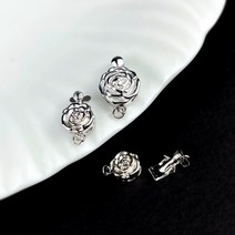 [DB3-005] 실버 부자재 목걸이 마감클립 순은 장미장식 악세사리 DIY 재료 silver 925