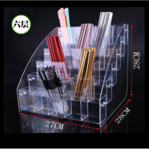 투명 아크릴 펜 연필 볼펜 꽂이 홀더 수납함 필통 칸막이 정리함, 6단