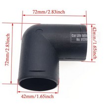 보일러배관 보일러 호스 배관 자재 덕트 차량 에어 히터 파이프 42/75/90mm 팔꿈치 배출구 검정색 플라스틱 커넥터 베바스토 에버스패커 처 주차 액세서리 295036, 42mm