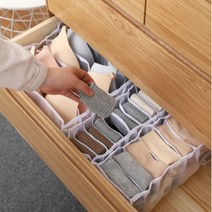 옷정리함 옷정리트레이 수납함 리빙박스 정리의달인 속옷 심플 의류 정리망, C  속옷상의용(6칸), 그레이, 1개