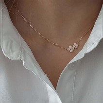 자매주얼리 14K 18K 더블 크로바 목걸이