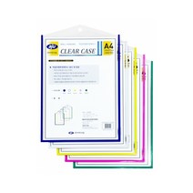 아주산업 벽걸이형 투명케이스 세로형 A4 블루, 3개