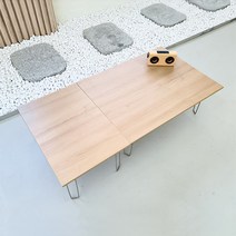 에스앤디자인 내추럴 오크 접이식 테이블 세트 1200 좌식식탁 밥상 교자상
