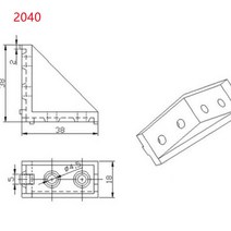 알루미늄프로파일 프로파일부품 플로어잭 10/20pcs 알루미늄 합금 코너 브래킷 피팅 2020 커넥터 프로파일, 01 2040 10pcs