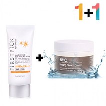 안끈적이는 선 썬 크림 아하 바하 수분 젤 겔 우레아안 선크림 물리적 자외선 차단제, 매직마일드선크림 1개_쌀발효크림 1개