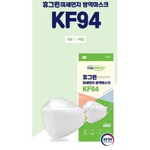 휴그린 마스크 KF94 대형 100매 미세먼지 차단 황사 방역 성인용 개별포장