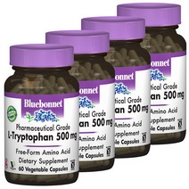 블루보넷 L-트립토판 500mg 베지터블 캡슐 비건 글루텐 프리, 60개입, 4개