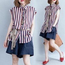 어깨레이스 가슴셔링 루즈핏 우스 쉬폰 블라