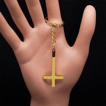 거꾸로타는화목난로스테인레스 스틸 거꾸로 크로스 초커 목걸이 남자 블랙 컬러 반전 쥬얼리 cadenas goti, 06 A Keychain GD