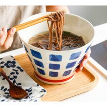 일본식 도자기 큰 대형 수입 면기 그릇 세트 라면기 우동기 덮밥 라면 우동 국수 면, 04 6.8인치 사각 삿갓사발