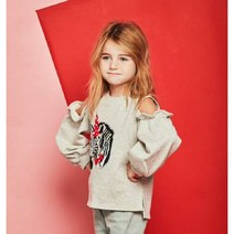 리틀스텔라 애니멀 패치 오픈 숄더 티셔츠 FSNFCTM905M