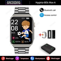 스마트워치밴드건강 혈당 온도 스마트 워치 NFC 블루투스 통화 ECG + HRV 모니터 방수 스포츠, 07 Steel silver