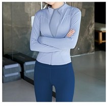DEEPSUN 딥썬 요가 트레이닝복 세트 여자 지퍼 타이트 긴팔 상하의 헬스복