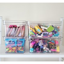 심플생활 뚜껑 투명 다용도 정리함 아이방 정리함 장난감 정리함, 뚜껑 대형, 1개