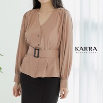 [카라] KARRA 페미닌랩버튼블라우스+벨트SET_KB2SBL006G